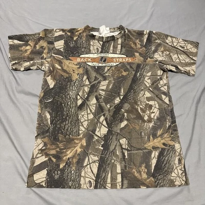Camisa masculina vintage Realtree grande camuflagem madeira alças traseiras perseguição corrida - Imagem 1 de 4