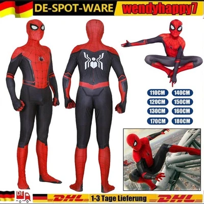 MARKENLOS Halloween Spiderman Kostüm Kinder Erwachsene Superheld Party Karneval Jumpsuit