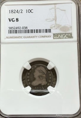 1824 / 2 VG-8 Capped Bust Dime NGC - Image 1 of 4