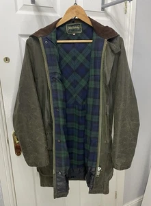 John Partridge Women's High Quality Olive Green Hooded Wax Field Jacket - Size M - Picture 1 of 22