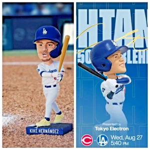 Shohei Ohtani 50/50 AND Kike Hernandez 2025 LA Dodgers Bobblehead SGA - Picture 1 of 4