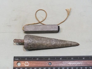 Vintage Lead 16 oz & 7 oz Crude Form Plumb Bobs, Unbranded - Picture 1 of 1