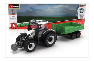 Burago Bu31676-31920 Valtra - N174 Tractor With Tipping Trailer 2017 - White Bla - Image 1 of 2