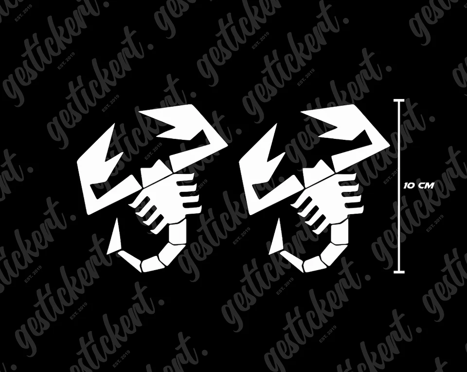2x 10 cm Abarth Escorpio Pegatina Sticker Decal Fiat 500 595 Punto 124 Tuning