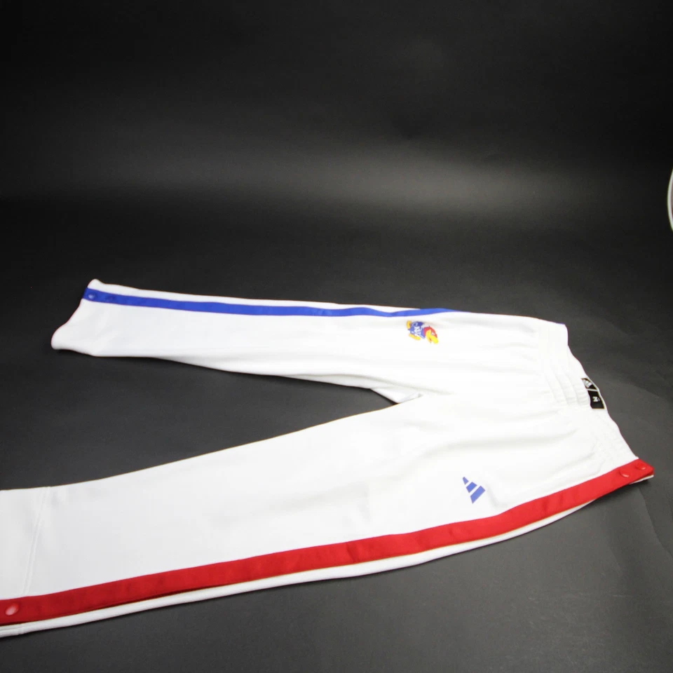 Pantalones deportivos Kansas Jayhawks Adidas para hombre blancos/azules usados Foto 1 de 1