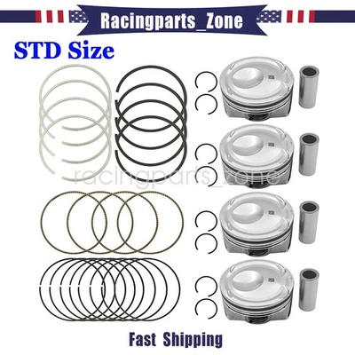 4Pcs STD Size Piston & Piston Ring Kits For 2015-2019 Ford Mustang Lincoln MKC Foto 1 de 4