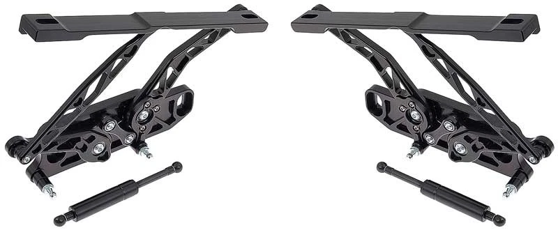 1967-69 Camaro/Firebird; Air Frame Style Billet Hood Hinges; Steel Hood; Black - Image 1 of 1