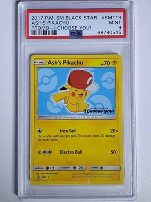 2017 Ash's Pikachu SM113 Black Star Promo "I Choose You" - PSA 9 - Image 1 of 2