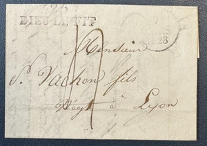 =-=-=- Lettre de DIEU LE FIT (Drome) pour LYON / 1828  -=-=-= - Imagen 1 de 3