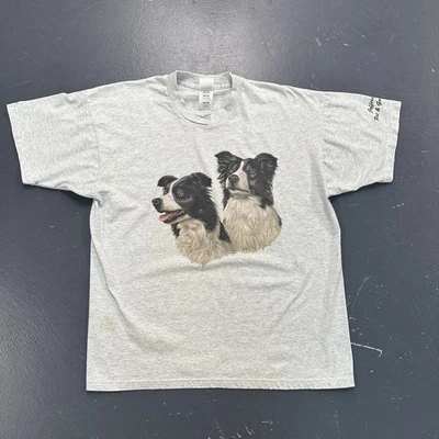Винтажная графическая футболка 1996 Boarder Collie dog размер XL 22x28 - Изображение 1 из 4