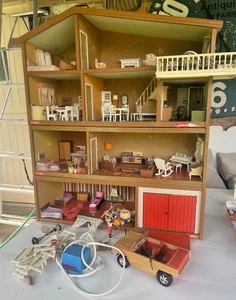 VINTAGE LUNDBY 1970s Gothenburg Dolls House & Extension Basement Furnished Decor - Picture 1 of 19