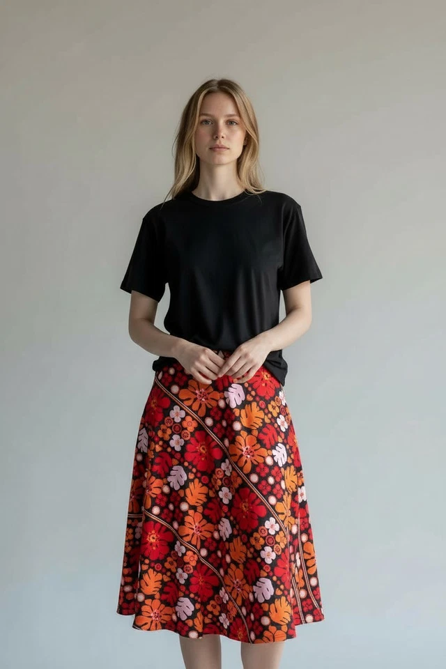 Emanuel Ungaro Femme Jupe Longue Vintage Années 60 Imprimé Floral Présumé S - Photo 1/4