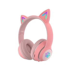 L550 Rosa Gaming Headset Für Computer Laptop Virtuelle Surround Katze Ohr K URS - Afbeelding 1 van 10