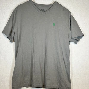 Polo R. Lauren Mens V-neck Short Sleeve Tshirt Gray Medium - Picture 1 of 8