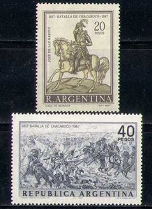 Argentina 1967 Horse/Animals/Battles/Art 2v set n27410 - Picture 1 of 1