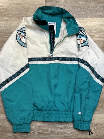 Vintage 90s Starter Florida Marlins Pullover Windbreaker Jacket Mens Size Medium Cover
