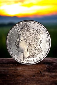 1882-S Morgan Silver Dollar About Uncirculated Proof-Like Cartwheel Luster - Picture 1 of 2