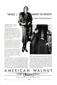 Anuncio impreso vintage 1930 American Walnut Before I Buy muebles excelente - Imagen 1 de 1