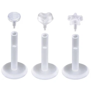 20pc Bioflex Push In Fit Labret Monroe Lip Stud Tragus Nose Retainer 6/8/10/12mm - Picture 1 of 7