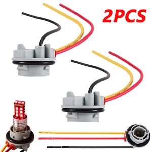2x 1157 Bulb Socket Brake Turn Signal Light Harness Wire Pig Tail Plug Connector - Bild 1 von 11