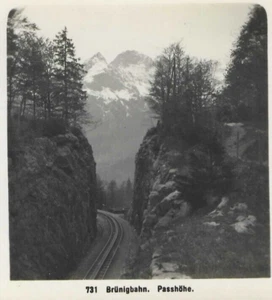 Brünigbahn Pass, Brunig/Brünig Railway Switzerland c1900s Real Photo Stereoview - Picture 1 of 3