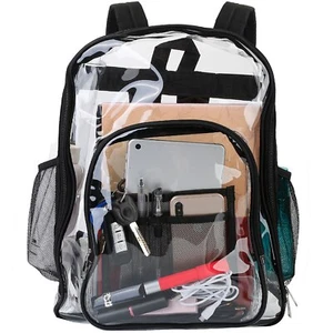 Heavy Duty Waterproof Clear Backpack Transparent Book Bag PVC Clear Backpack - Picture 1 of 11