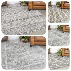 Large Grey Rugs for Living Room Popular Silver Traditional Area Rugs Hallway Mat - Picture 1 of 39