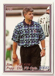 Jim Popp 1999 Jogo CFL card #180 Montreal Alouettes  Michigan State