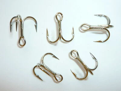 25 PACK-VMC #2 SHORT-SHANK 1X STRONG TREBLE HOOKS-Nickel-Size2- 9651NI- Bulk - Image 1 of 4