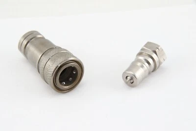 Parker 60 series hydraulic quick coupler & nipple, stainless steel SH2-62/SH2-63 - Image 1 of 4
