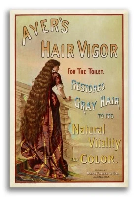 1880s Vintage Advertisement "Ayer's Hair Vigor for the Toilet" Poster - 20x30 - Image 1 of 3