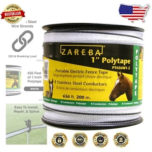 1-Inch Wide 656-Foot Polytape - Ideal for Equine Fencing - Waterproof Design - Picture 1 of 9