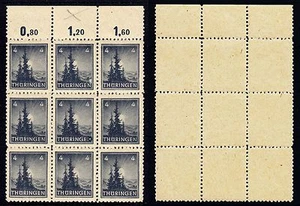 SBZ THÜRINGEN 1945  Mi 93AX 9 -BLOCK  ABART 93III  POSTFRISCH ** - Bild 1 von 1
