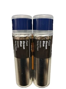FORD OCEAN BLUE METALLIC SPRAY PAINT 300ML HALFORDS CANS X2 - Picture 1 of 3