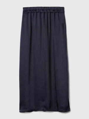 THE GAP Pull On SATIN SKIRT Long MIDI Length NAVY BLUE Women's Size M NWT $69.95 - Image 1 of 4