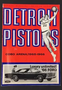 1966 Philadelphia 76ers Basketball Programm vs Detroit NBA Cobo Arena Chamberlain - Bild 1 von 4