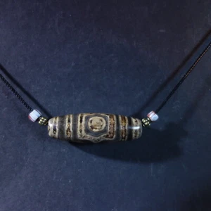 Excellent: Antica collana di amuleti del Nepal con buona agata DZI - Foto 1 di 14