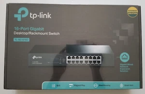 TP-LINK 16 Ports Gigabit Ethernet 10/100/1000 Mbps Rackhalterung Switch TL-SG1016D 🙂 - Bild 1 von 6