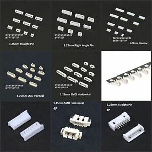 1.25mm Plug SMD/Housing/Straight/Right Angle Pin Crimp Terminal Connector 2P-11P