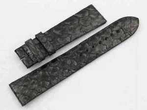 Cinturino Pelle Salmone Nero Lucido 20/18mm Ricambi Orologi Ottima Qualità New - Imagen 1 de 4