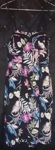 Women size M crisscross floral print pink bodycon spaghetti straps midi dress - Picture 1 of 6