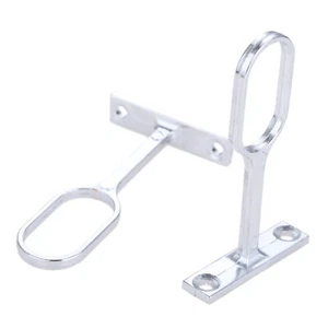 Zinc Alloy Wardrobe Rail Support Bathroom Kitchen Flange Bracket Hanger 2pcs - Picture 1 of 7