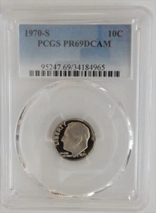 1970 S Proof Roosevelt Dime PCGS PR69DCAM - Picture 1 of 2