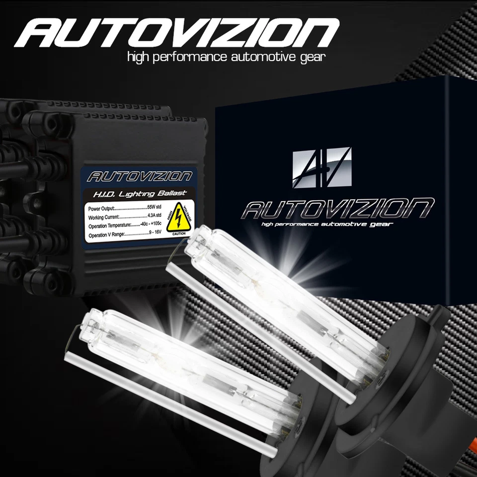 AC 55W H13/9008 Hi-Low Dual Beam HID Headlight Kit Slim Canbus Ballasts 10000k - Image 1 of 4