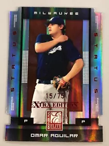 Omar Aguilar 2010 Donruss Elite Extra Edition Status Die Cut #ed/75 - Picture 1 of 3