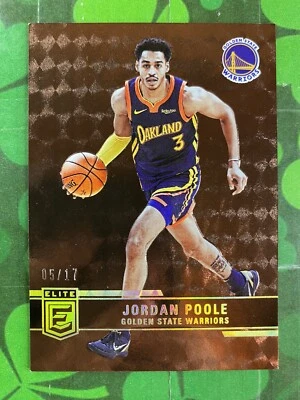 2021-22 Panini Donruss Elite Jordan Poole Brown Bronze FOTL /17 #69 Golden State - Image 1 of 2