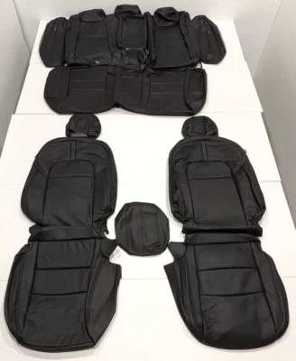 Черные кожаные чехлы на сиденья для седана Nissan Sentra SV SR 2020-2025 KR337 - Изображение 1 из 4