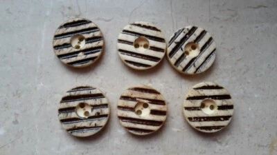 6 Trachtenknöpfe Hirschhorn Optik, 23 mm - Bild 1 von 4