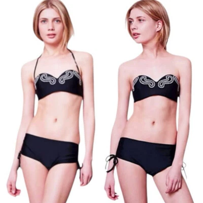 $98 Anthropologie Geo Sujetador Halter Top Pequeño 2 4 Brillante Sexy Novia Regalo Foto 1 de 4