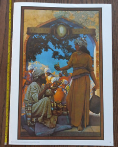 Vintage MAXFIELD PARRISH The Lamp Seller of Bagdad Bookplate Print Free US Ship